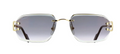 Rimless Gold Frame Sunglasses 7735