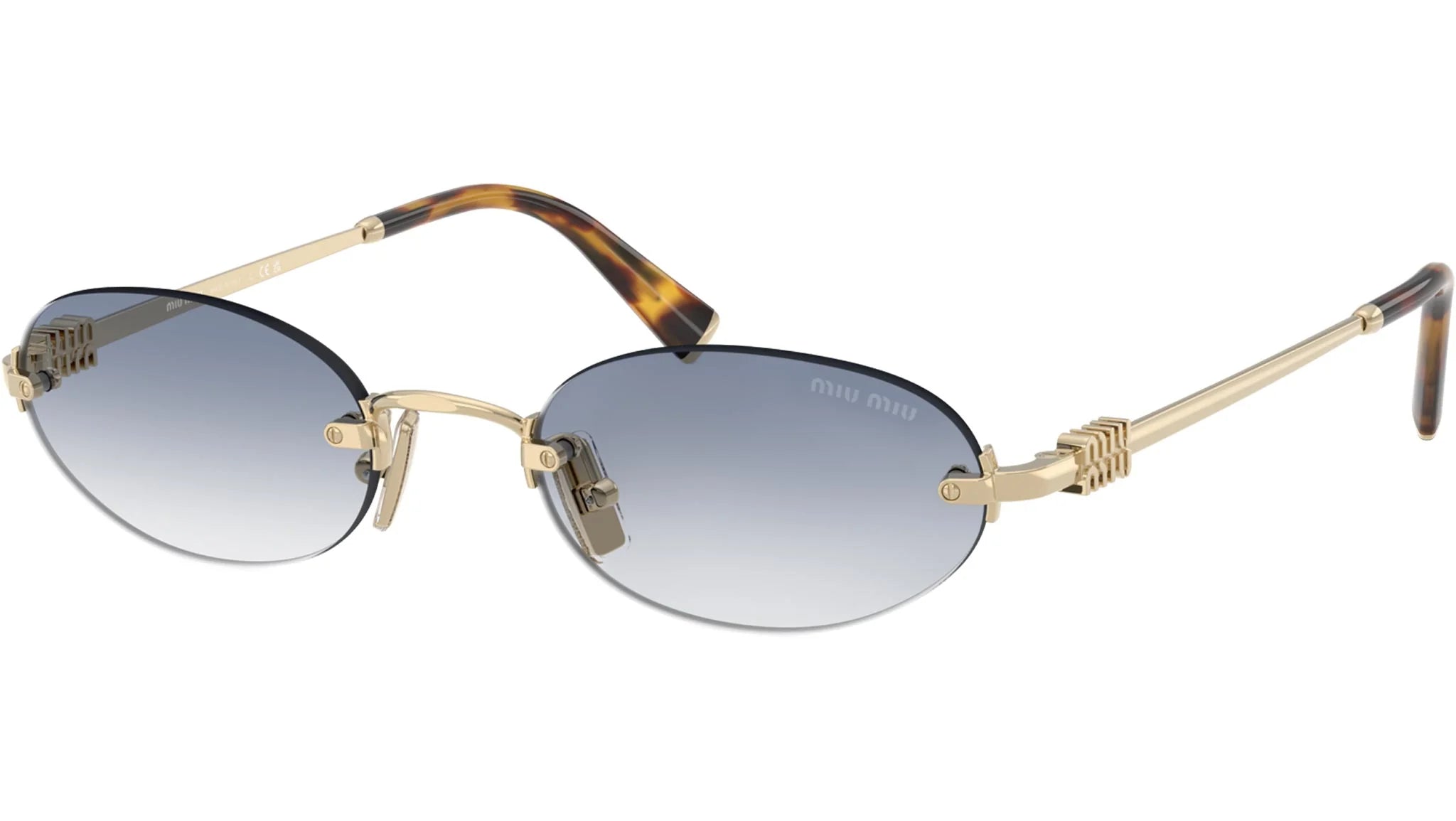 Pale Gold Oval Sunglasses 3718