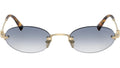 Pale Gold Oval Sunglasses 3718