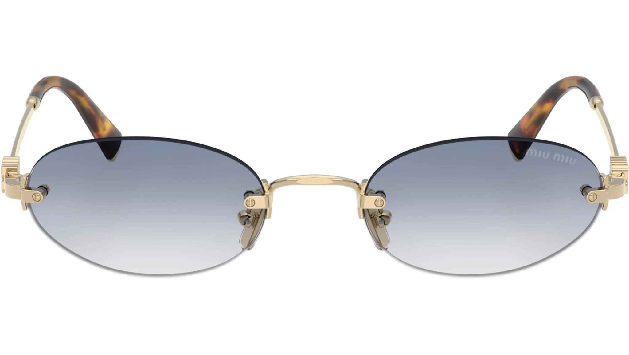Pale Gold Oval Sunglasses 3718