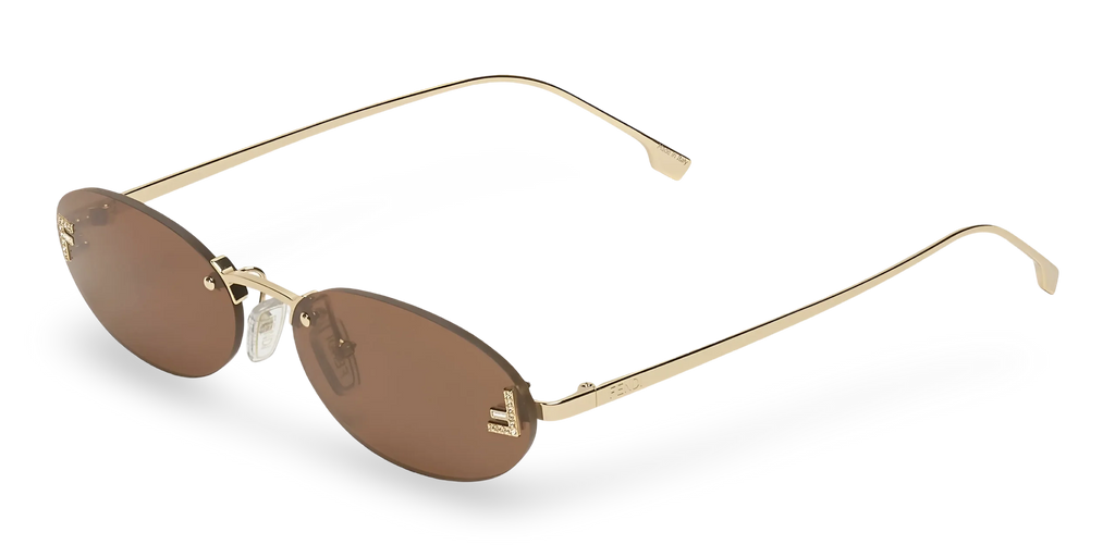 Elegant Brown Lens Oval Sunglasses 1664
