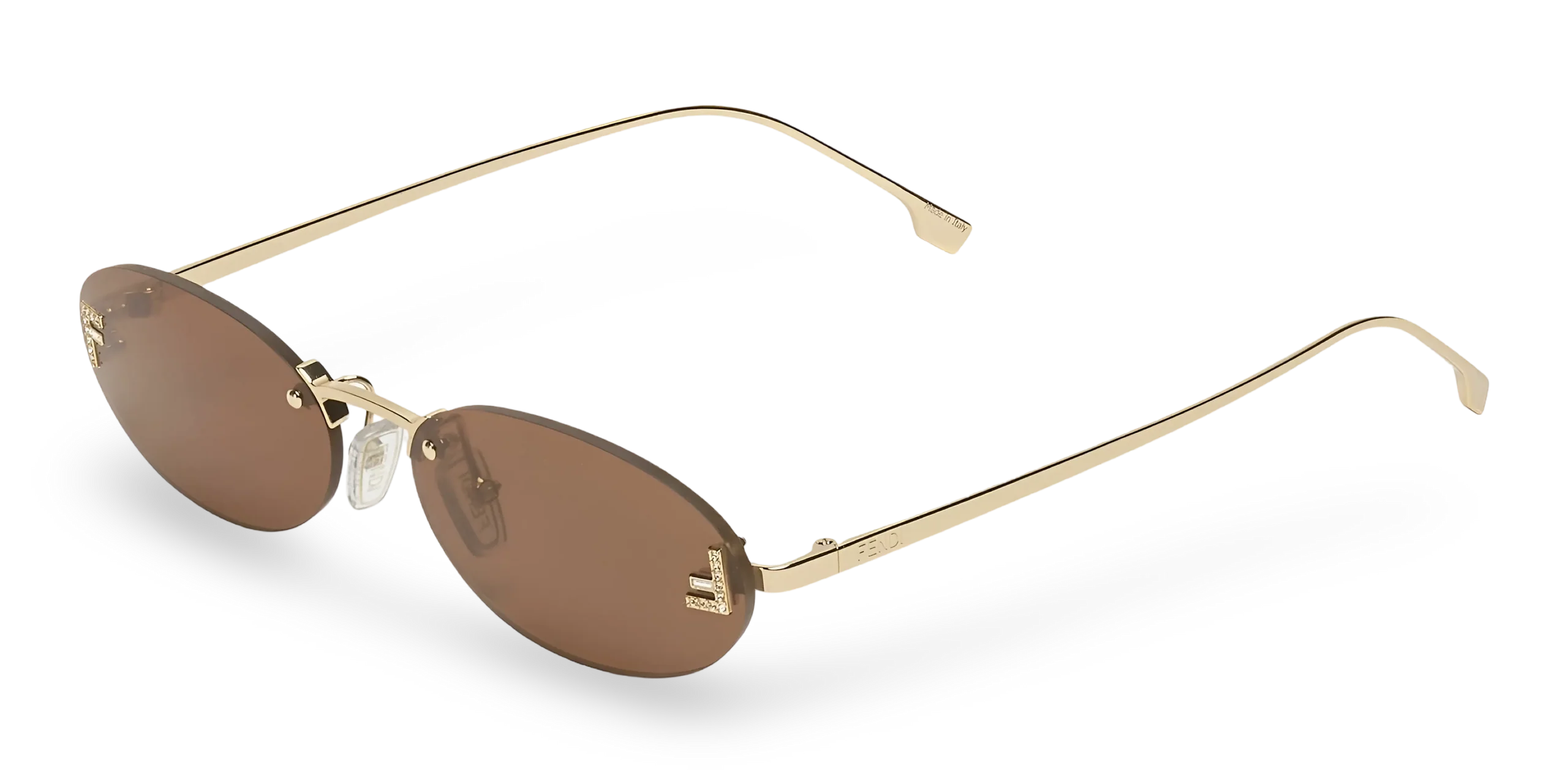 Elegant Brown Lens Oval Sunglasses 1664