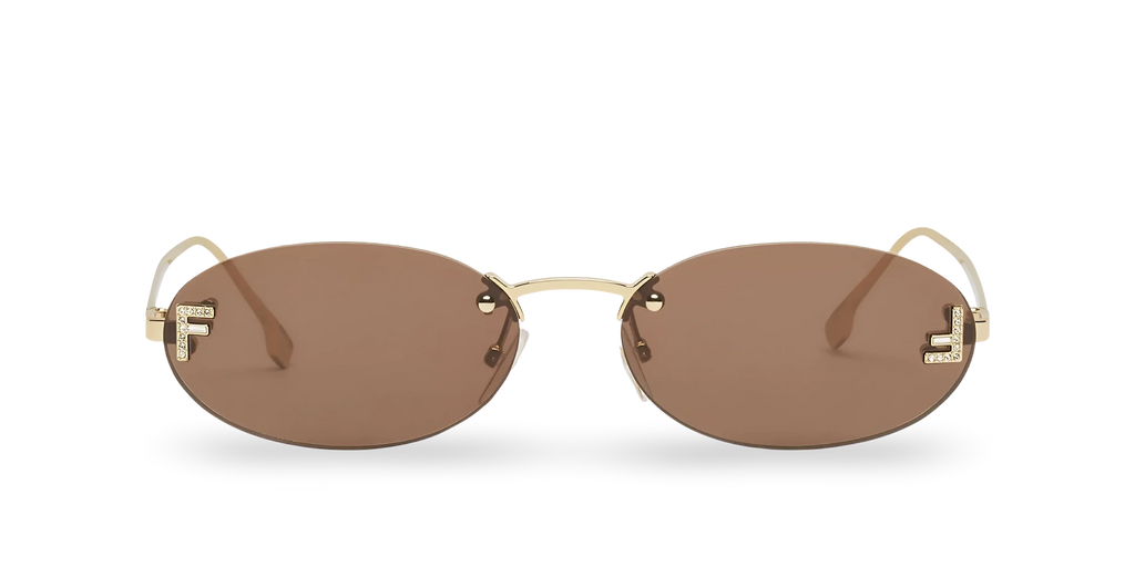 Elegant Brown Lens Oval Sunglasses 1664