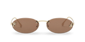 Elegant Brown Lens Oval Sunglasses 1664