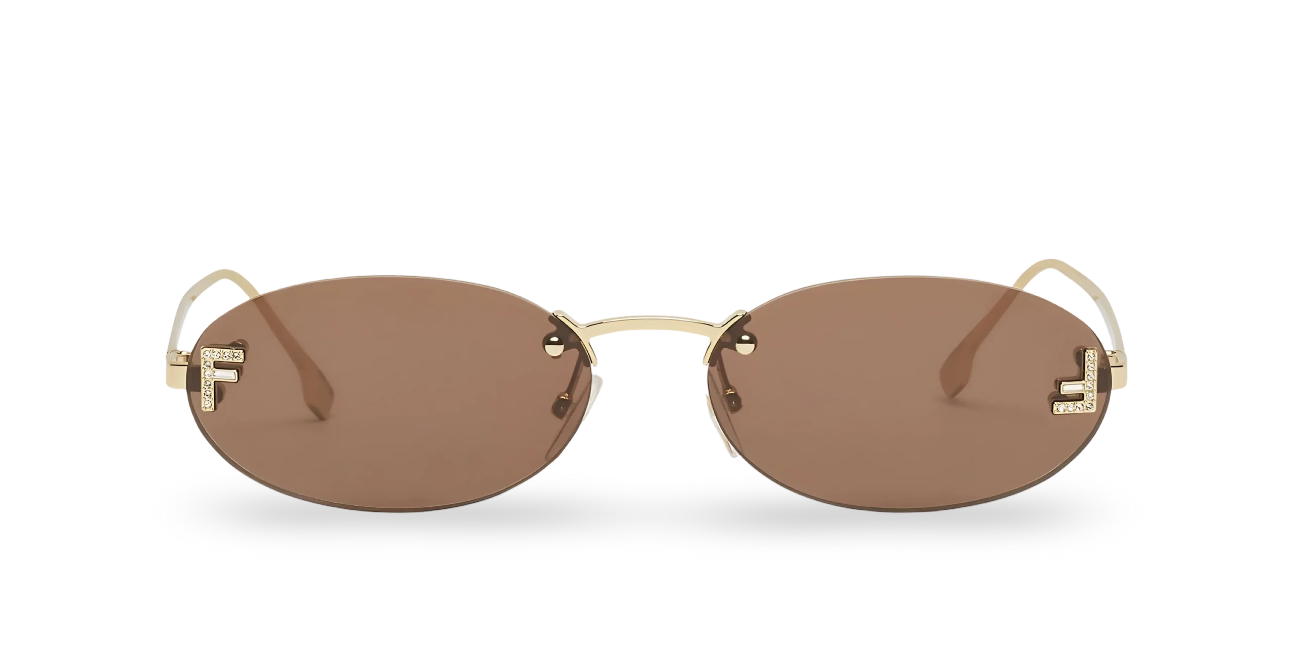 Elegant Brown Lens Oval Sunglasses 1664