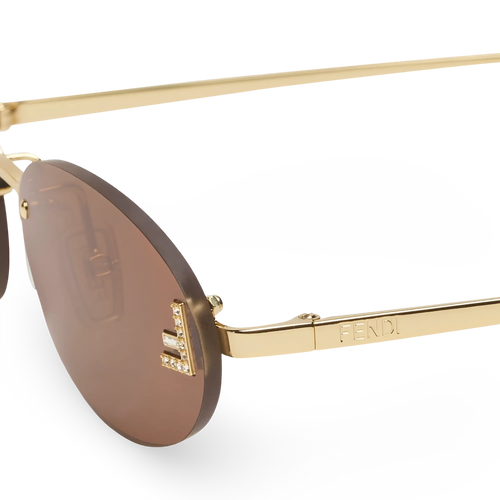 Elegant Brown Lens Oval Sunglasses 1664