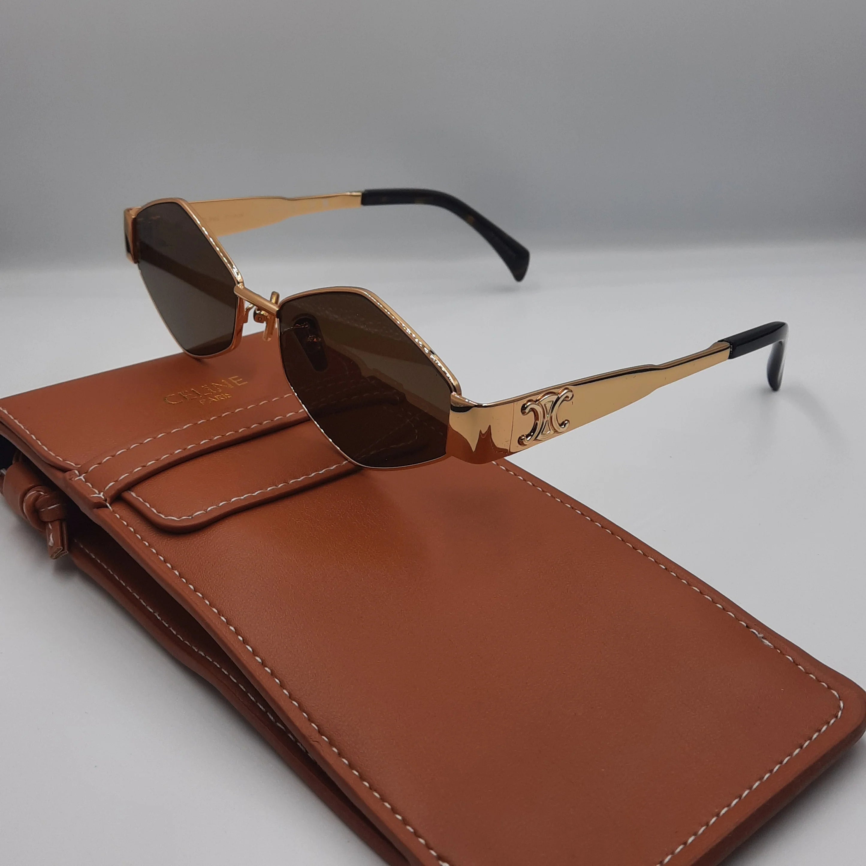 Luxury gold Metal Frame Sunglasses 7741