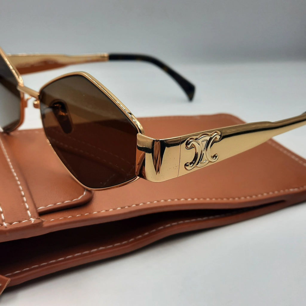 Luxury gold Metal Frame Sunglasses 7741